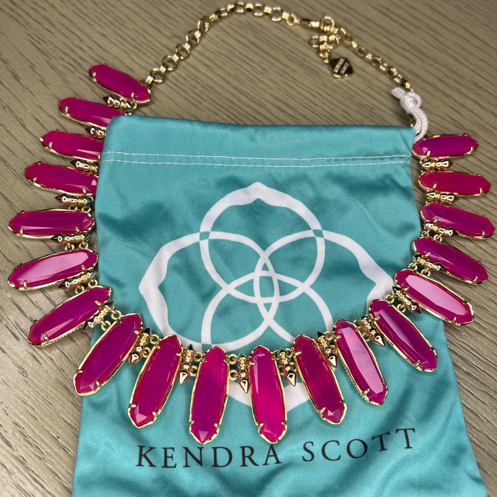 Kendra Scott Pink and Gold Statement Necklace